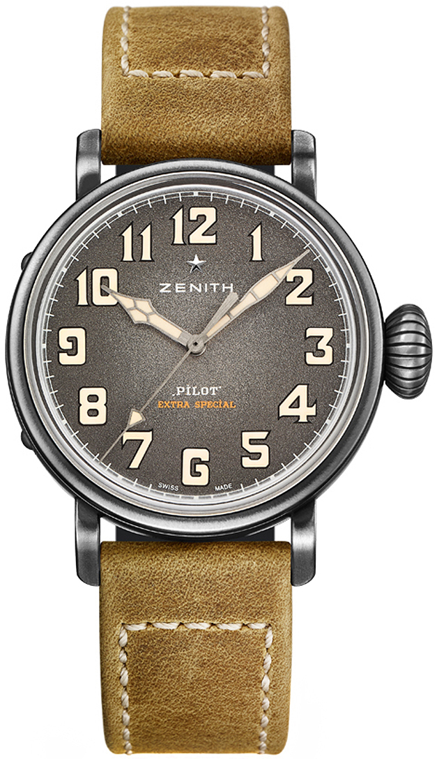 Zenith Herrklocka 11.1940.679-91.C807 Pilot Grå/Gummi Ø40 mm - Zenith