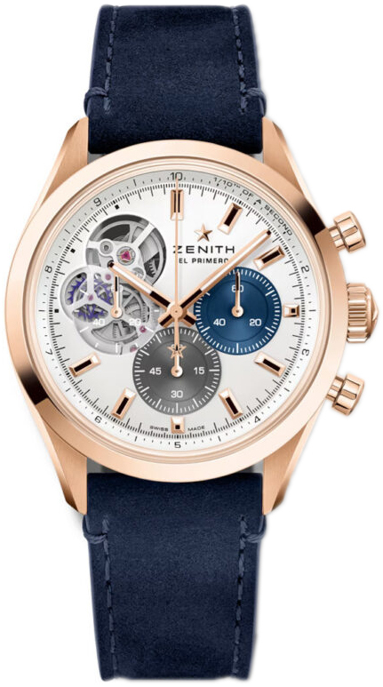 Zenith 18.3300.3604-69.C922 Chronomaster Open Vit/Läder Ø39.5 mm - Zenith