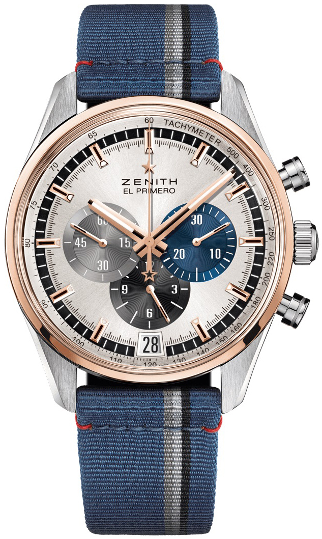 Zenith Herrklocka 51.2080.400-69.C802 El Primero Silverfärgad/Textil - Zenith