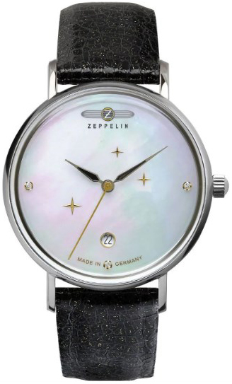 Zeppelin Damklocka 71311 Luna Vit/Läder Ø36 mm - Zeppelin