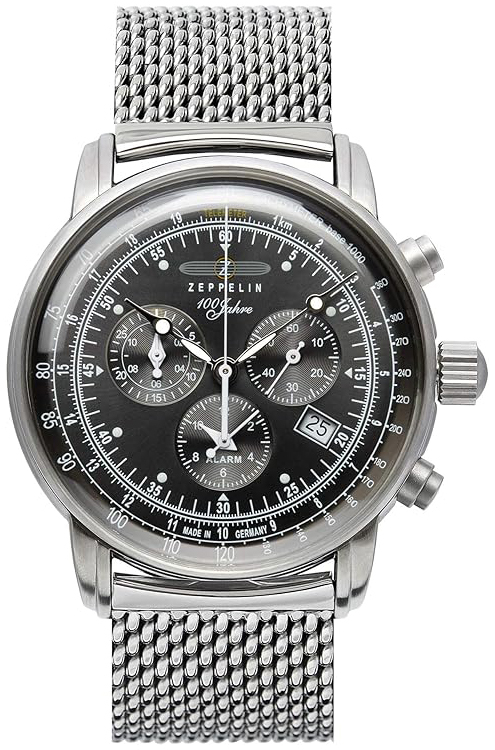 Zeppelin 100 Jahre Herrklocka 7680M2 Svart/Stål Ø43 mm - Zeppelin