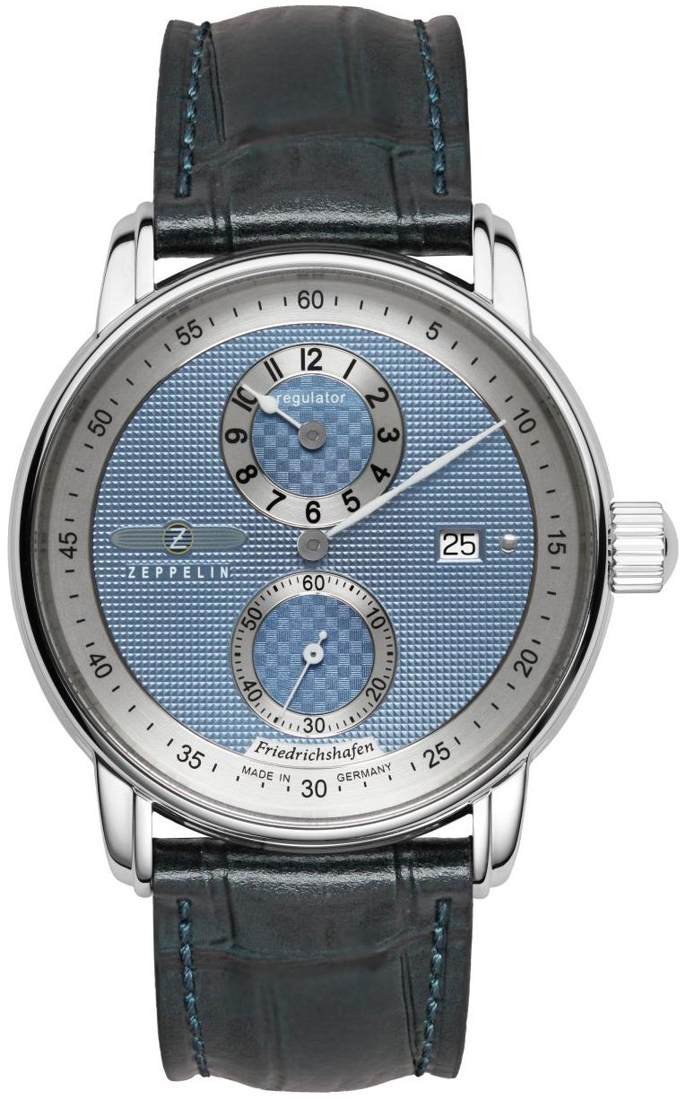 Zeppelin Herrklocka 85223 Friedrichshafen Blå/Läder Ø42 mm