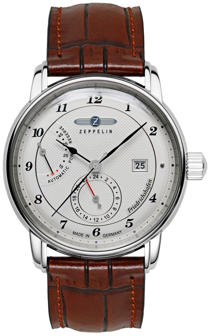 Zeppelin Herrklocka 8590-1 Friedrichshafen Silverfärgad/Läder Ø42