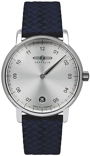 Zeppelin Damklocka 86434 Captains Silverfärgad/Läder Ø36 mm - Zeppelin