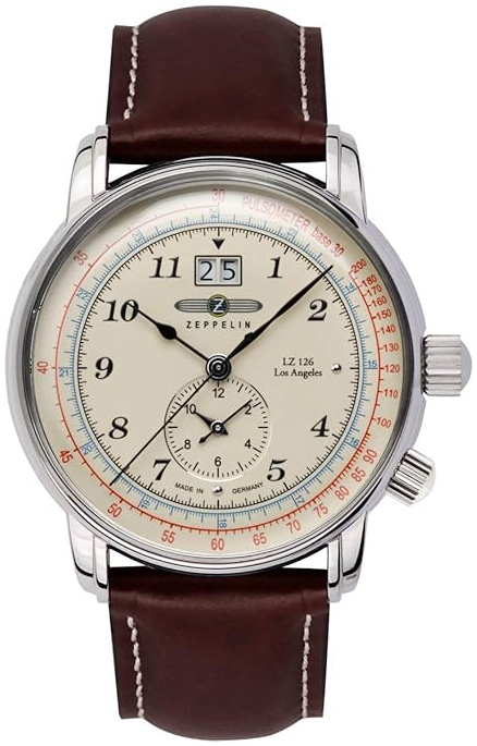 Zeppelin Herrklocka 86445 Los Angeles Beige/Läder Ø42 mm - Zeppelin