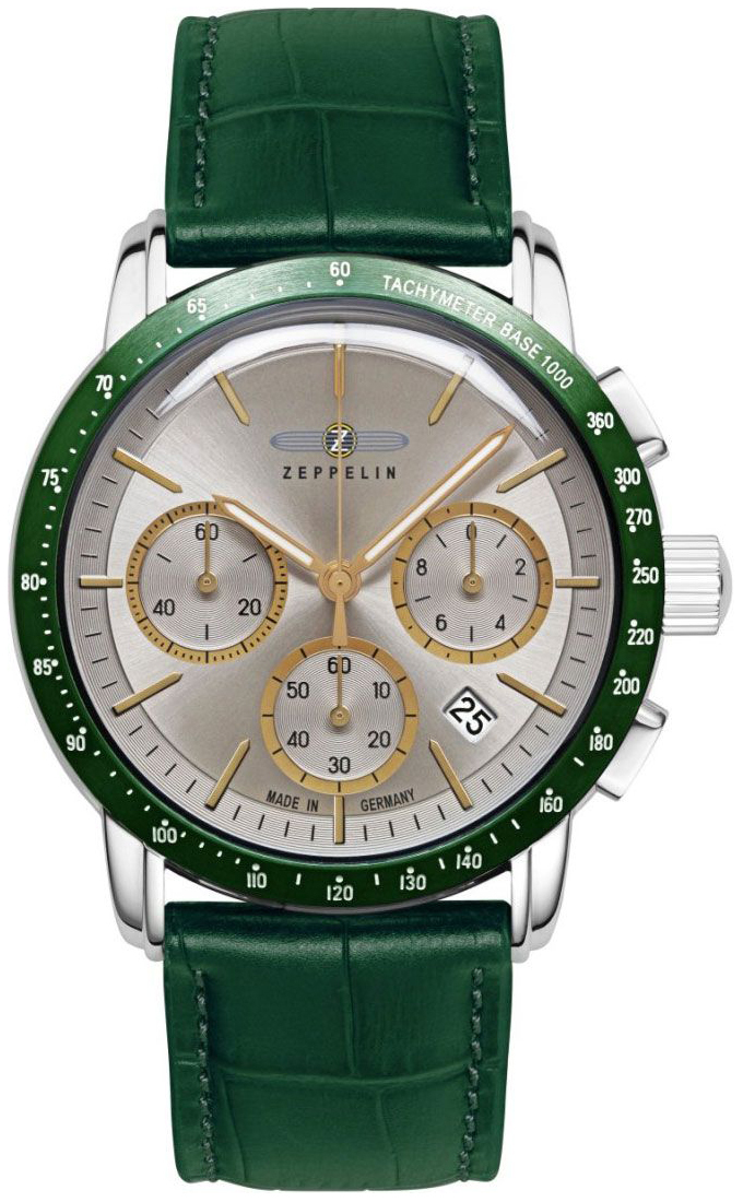Zeppelin Herrklocka 88785 New York Silverf&auml;rgad/L&auml;der &Oslash;42 mm